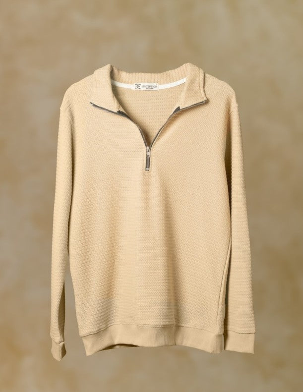 High neck sweatshirt - Beige