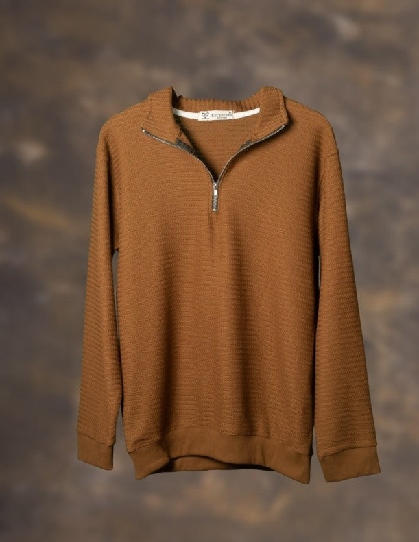 High neck sweatshirt - Brown