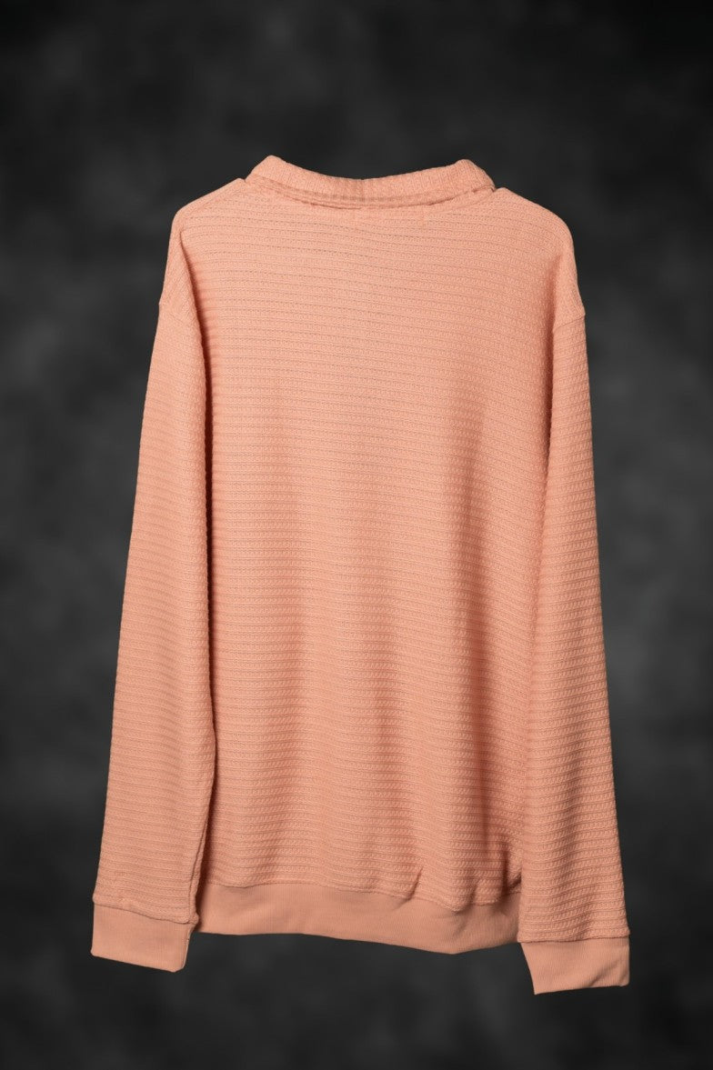 High Neck Sweatshirt – Pink (With Pockets)