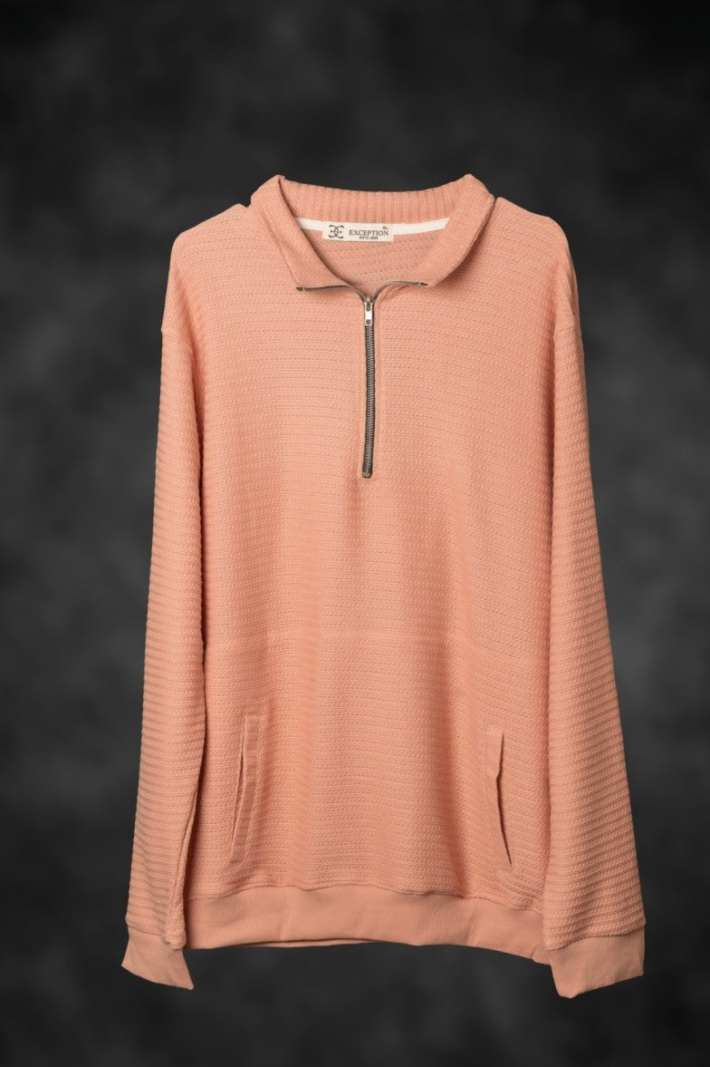 High neck sweatshirt - Pink (with pockets)
