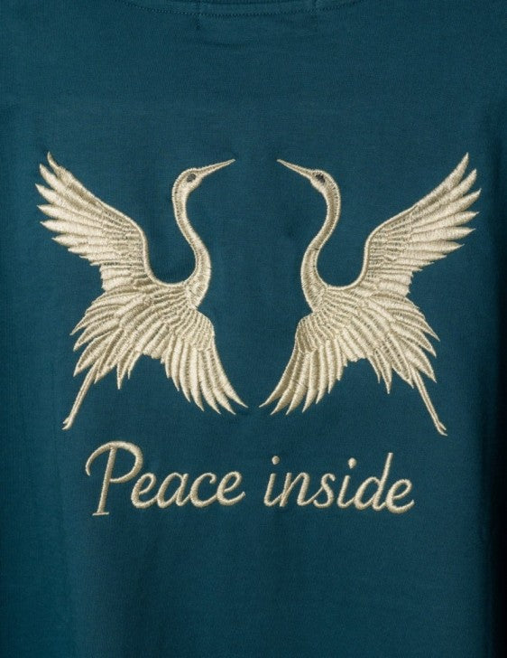 Embroidered Oversized Tshirt – Peace Inside
